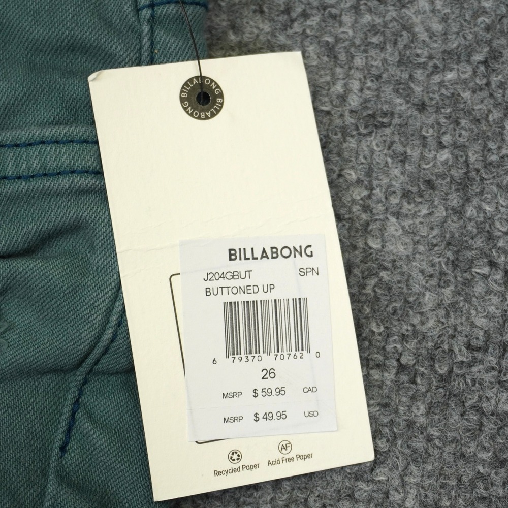 NEW Billabong Shorts Women 26 Buttoned Up Salt Washed Distressed Denim Beachwear - Picture 3 of 9
